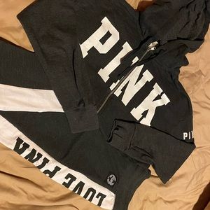 Gray jogger & hoodie set